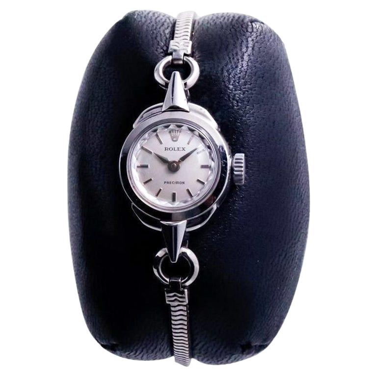 Rolex Stahl Damenarmbanduhr aus Stahl mit Original Zifferblatt 1940er Jahre Diamantisierte Lense (Modernistisch)