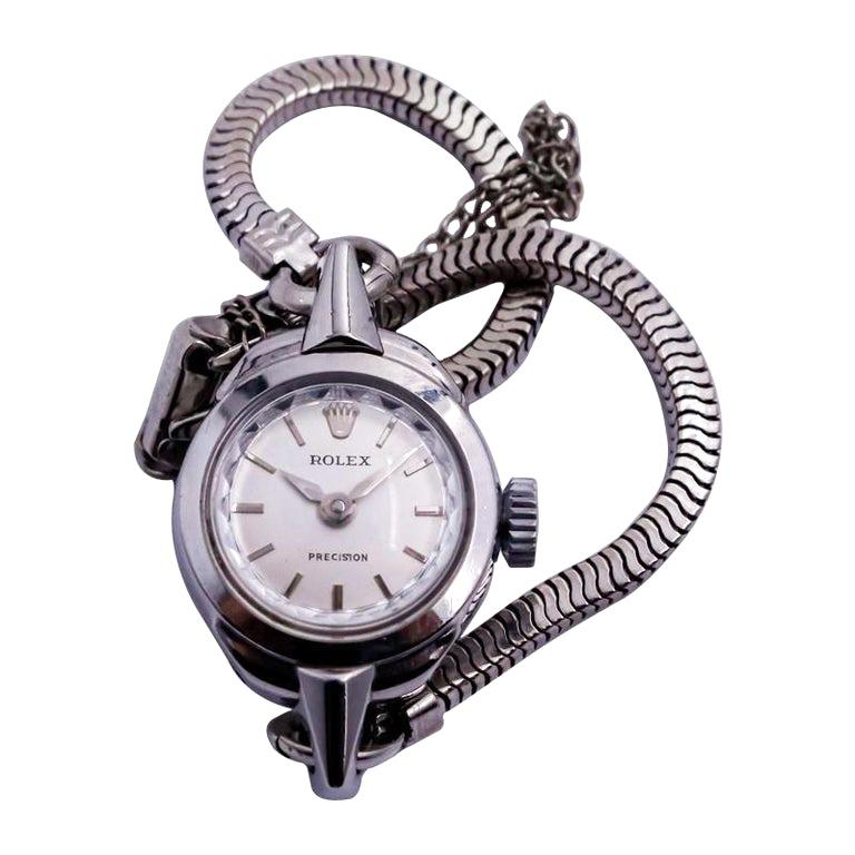 Rolex Stahl Damenarmbanduhr aus Stahl mit Original Zifferblatt 1940er Jahre Diamantisierte Lense 2