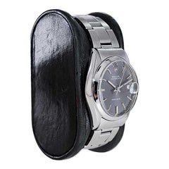 Rolex Steel Mid Size Oysterdate with Original Bracelet Rare Charcoal Dial 1970's