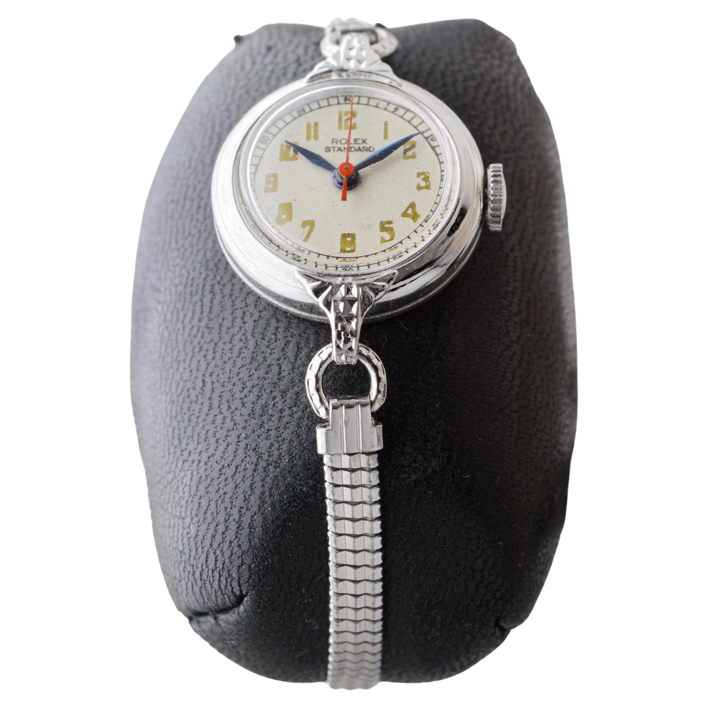 Women's Rolex Steel Ladies Watch with Original Dial from 1940's For Sale