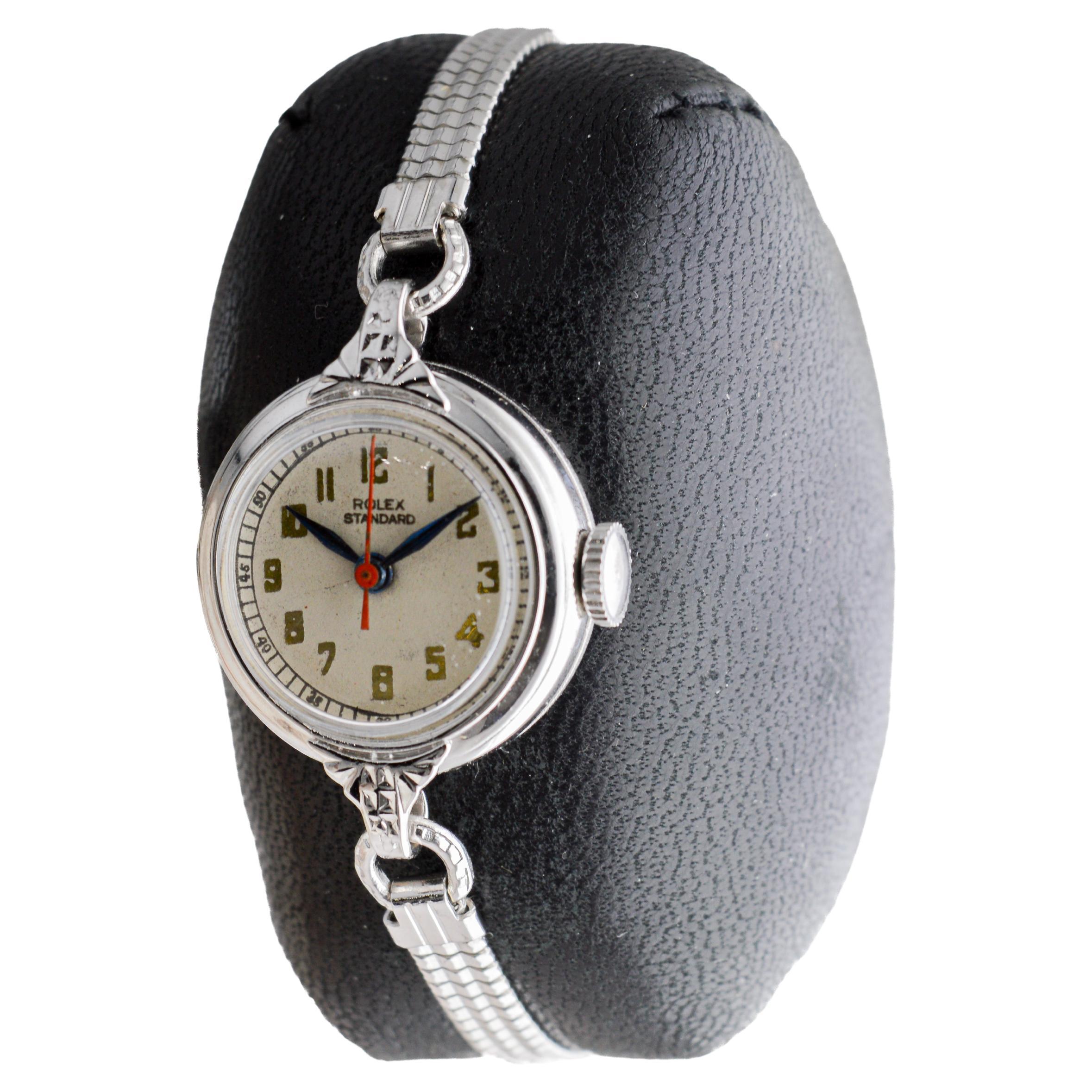 Rolex Steel Ladies Watch with Original Dial from 1940's For Sale 2