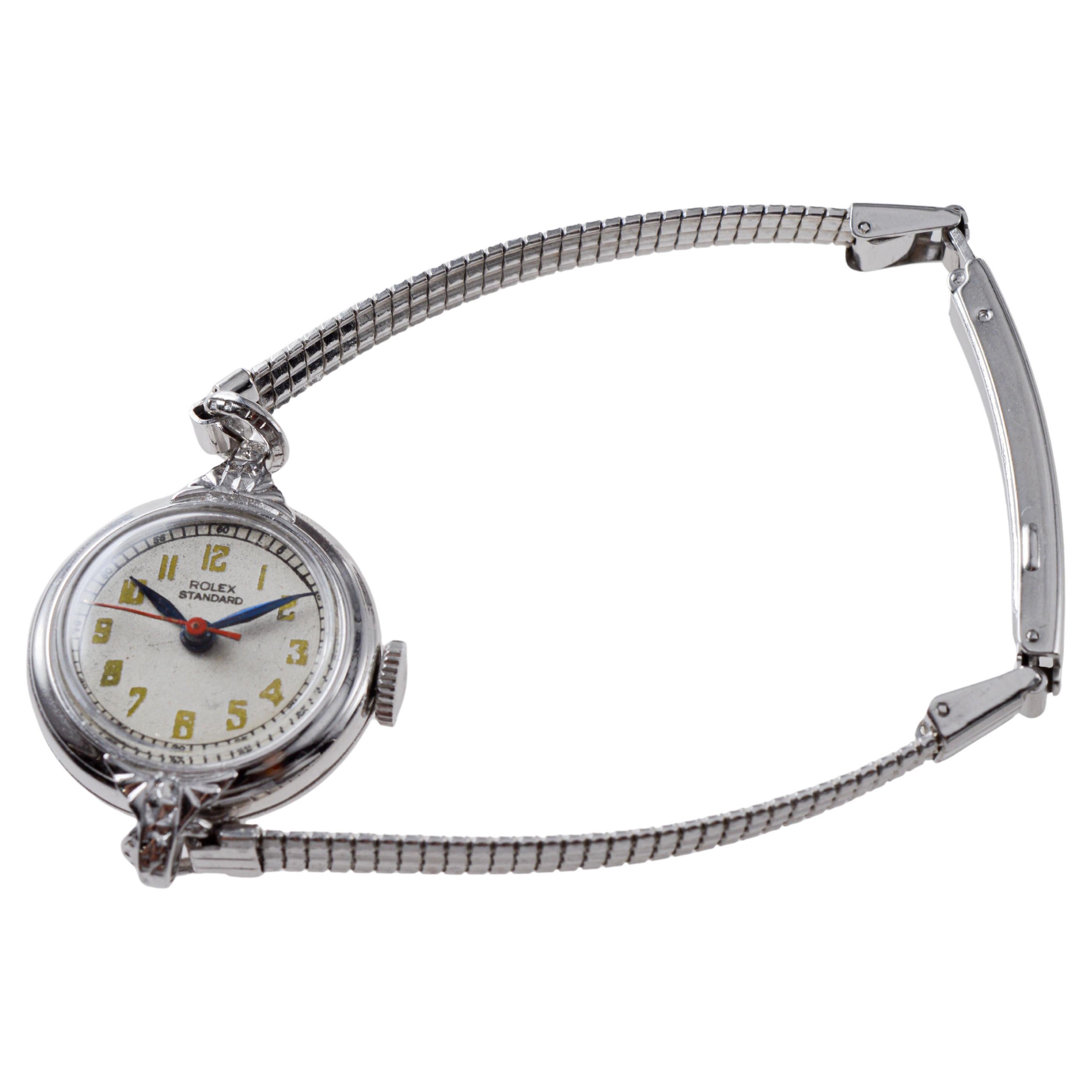 Rolex Steel Ladies Watch with Original Dial from 1940's For Sale 3