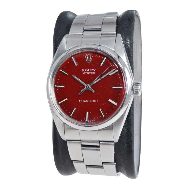 FACTORY / HOUSE: Rolex Watch Company
STYLE / REFERENCE: Oyster / Reference 6426
METAL / MATERIAL: Stainless Steel
CIRCA / YEAR: Mid 1970's
DIMENSIONS / SIZE: Length 40mm x Diameter 34mm
MOVEMENT / CALIBER: Manual Winding / 17 Jewels 
DIAL / HANDS: