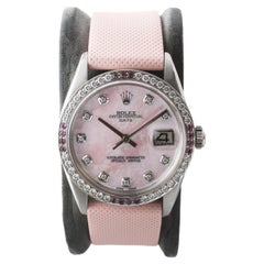Rolex Steel O.P Date avec cadran CUSTOM MADE et lunette en diamant circa 1960's