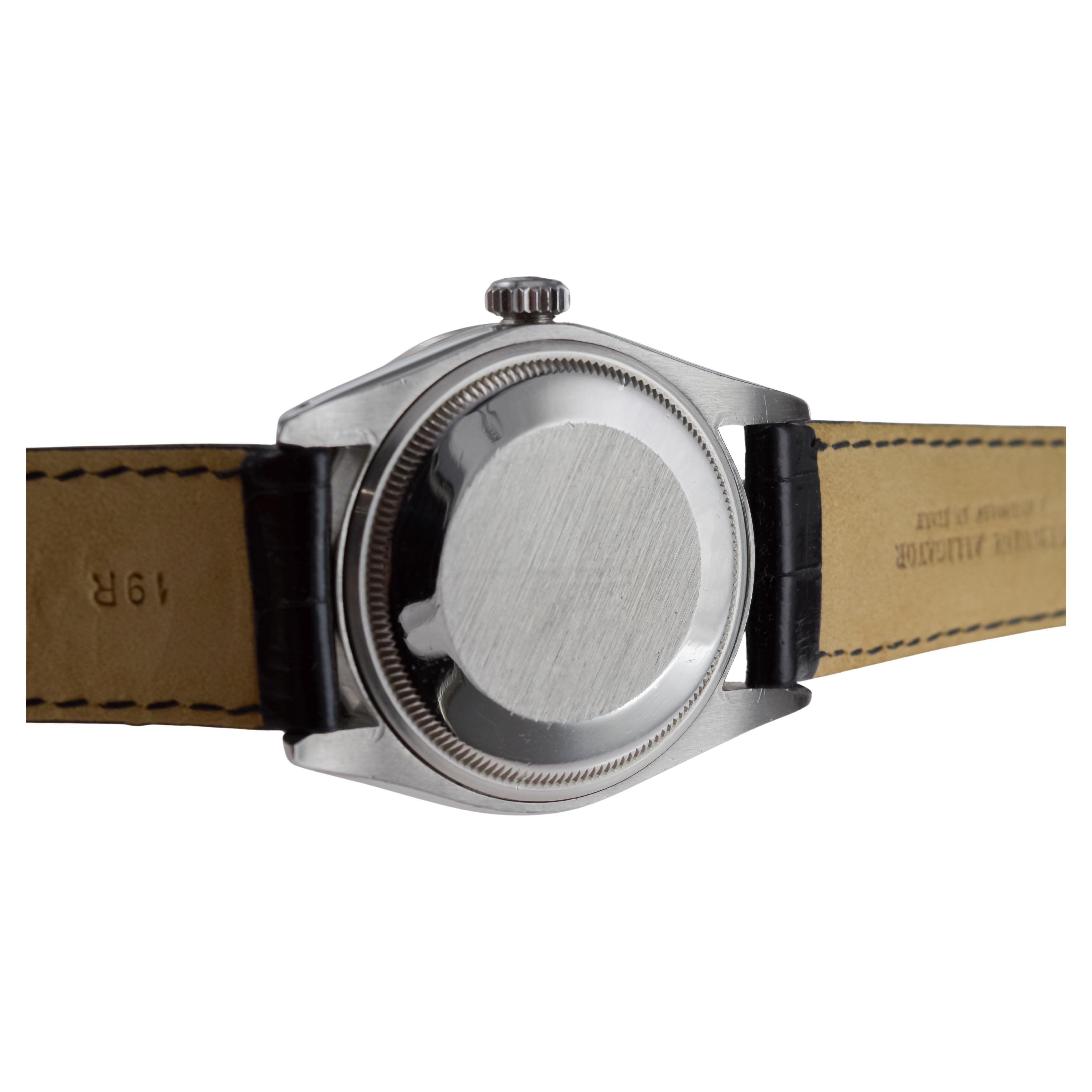 Rolex Montre O.P Date avec cadran blanc rare d'origine et lunette en diamants, ca 1970 en vente 11