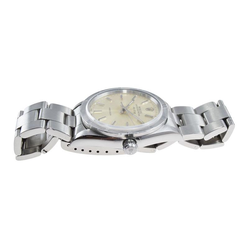 Rolex Oyster Air King aus Stahl mit Originalpapieren von 1996 für Damen oder Herren