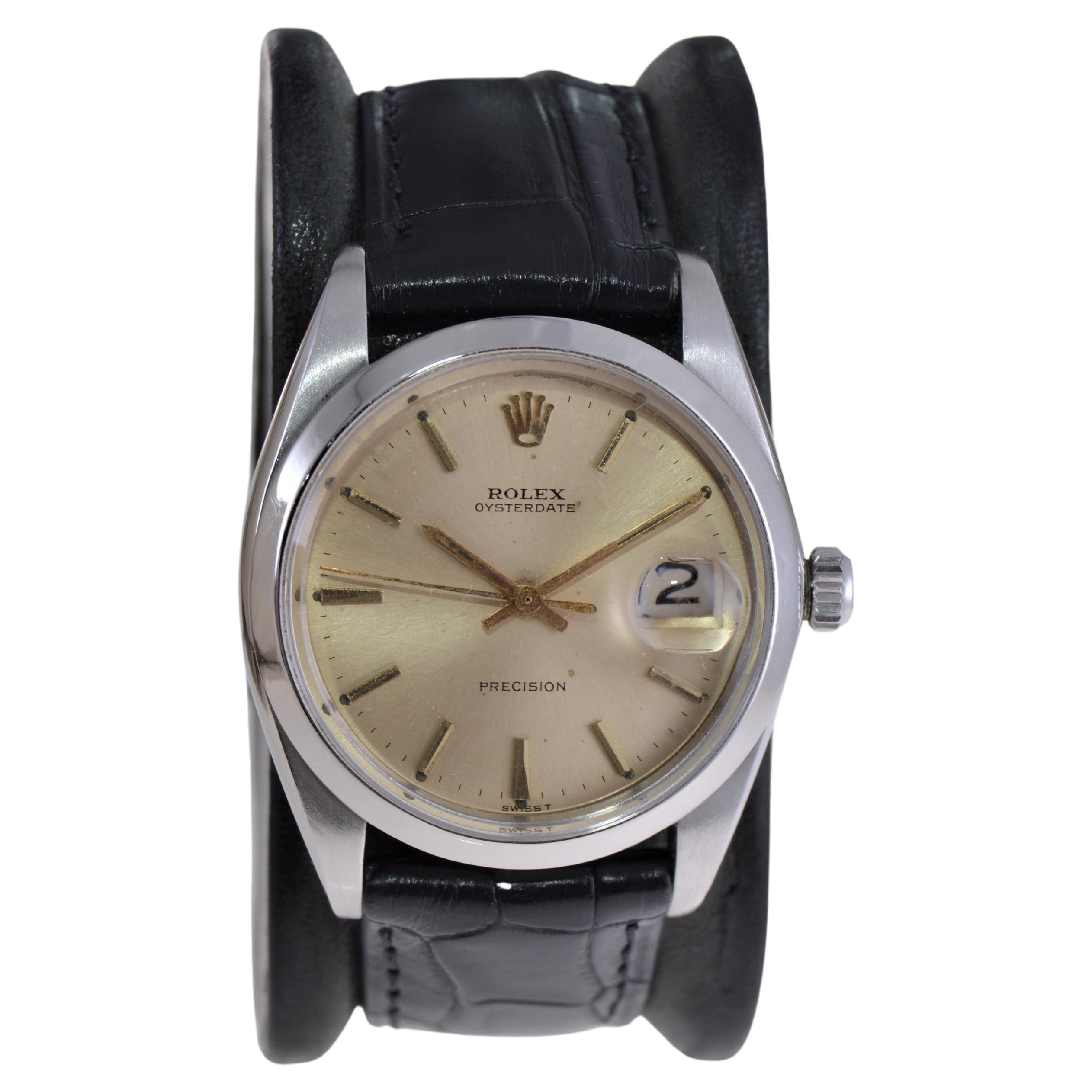Rolex Steel Oysterdate with Factory Original Light Champagne Dial, 1960s