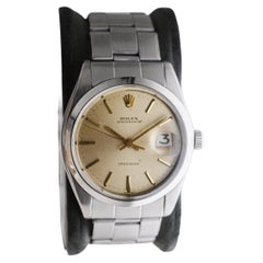Vintage Rolex Steel Oyster Date with Factory Original Light Champagne Dial, 1960s