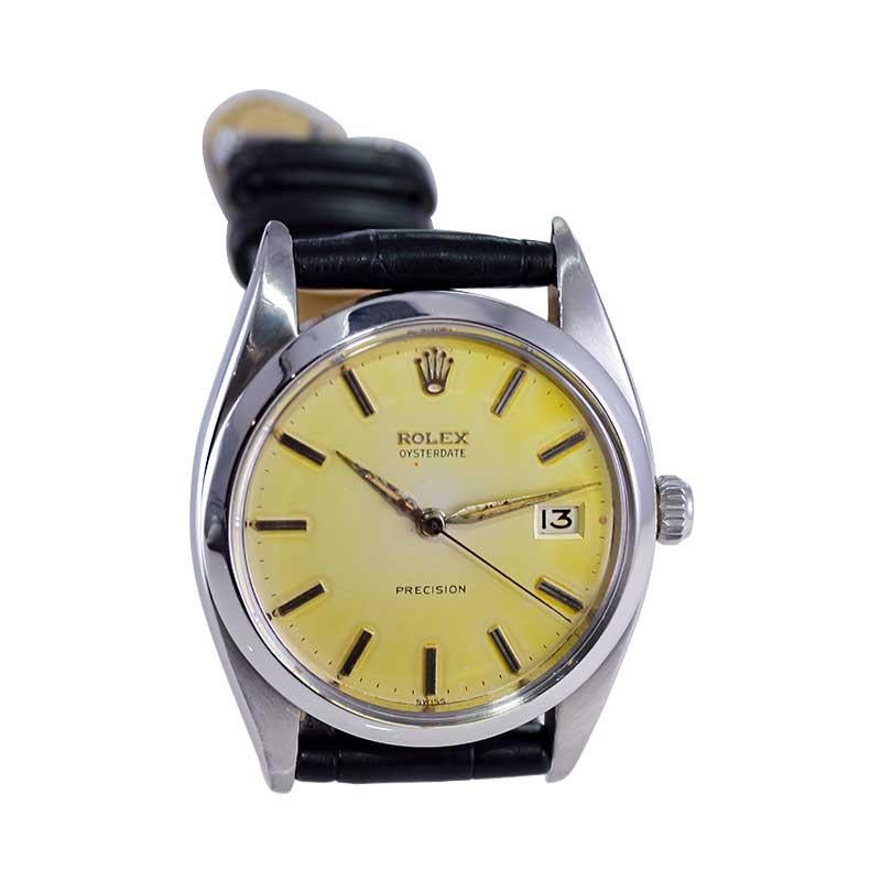 Rolex Steel Oysterdate with Original Beautifully Patina Dial 1959 For Sale 2