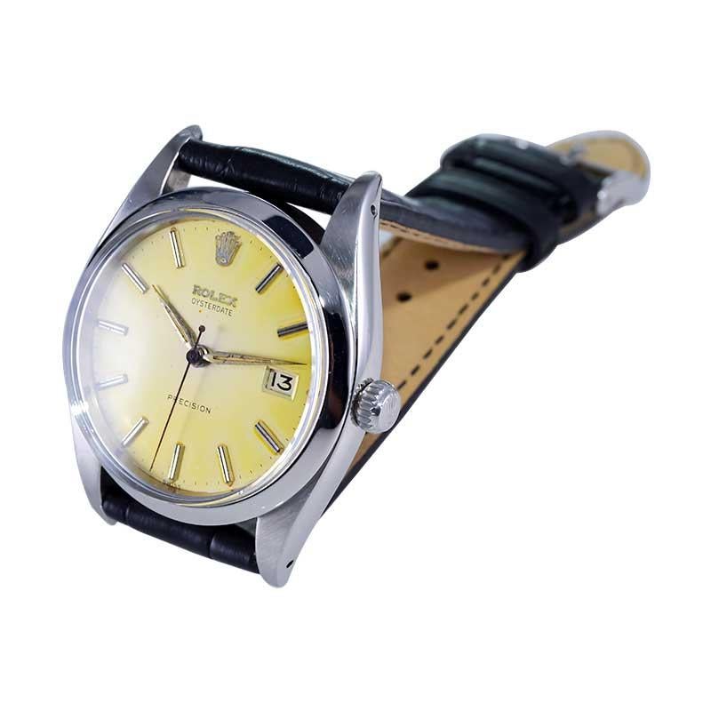 Rolex Steel Oysterdate with Original Beautifully Patina Dial 1959 For Sale 3
