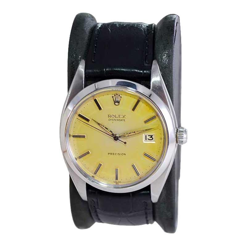 Modernist Rolex Steel Oysterdate with Original Beautifully Patina Dial 1959 For Sale