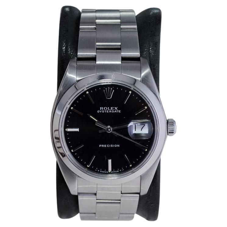 Rolex Steel Oysterdate with Rare Factory Original Black Dial