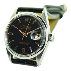 Rolex Steel Oyster Perpetual Datejust Carbonized, Late 1970's