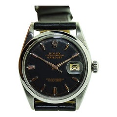Rolex Steel Oyster Datejust Carbonized from 1979 or 1980