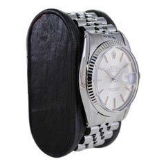 Rolex Steel Quickset Datejust with Exceptional Original Silver Dial 1970's