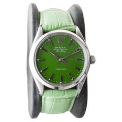 Rolex Steel Oyster Perpetual Air King with Custom Finished Green Dial, 1970's