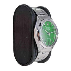 Rolex Steel Oyster Perpetual Air King with Custom Finished Green Dial, 1970's