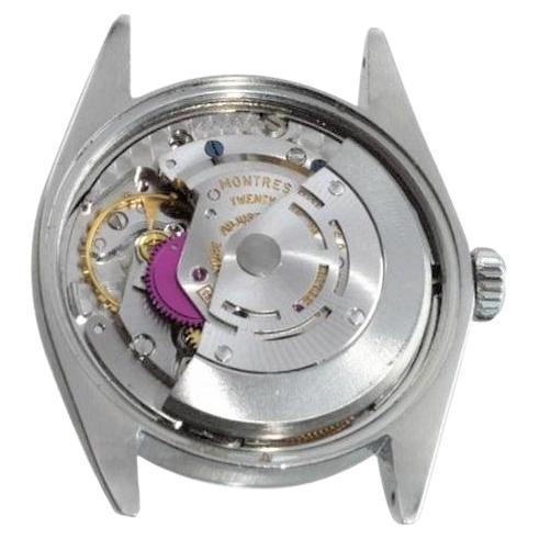 Rolex Montre Oyster Perpetual Air King en acier avec cadran bleu clair personnalisé, 1970 en vente 2