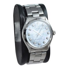 Rolex Steel Oyster Perpetual Air King Custom M.O.P. Diamond Dial, Early 1970's