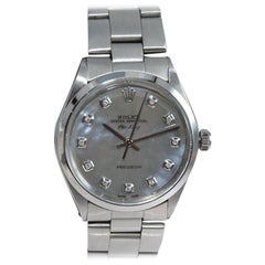 Rolex Oyster Perpetual in acciaio Air King Custom M.O.P. Quadrante con diamanti, primi anni '70