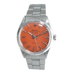 Rolex Steel Oyster Perpetual Air King with Custom Orange Dial, Early 1970s