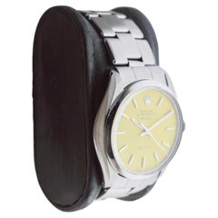 Rolex Steel Oyster Perpetual Air King with Custom Yellow Dial 1970s