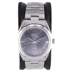 Rolex Steel Oyster Perpetual Air King With Rare Factory Original Charcoal Dial