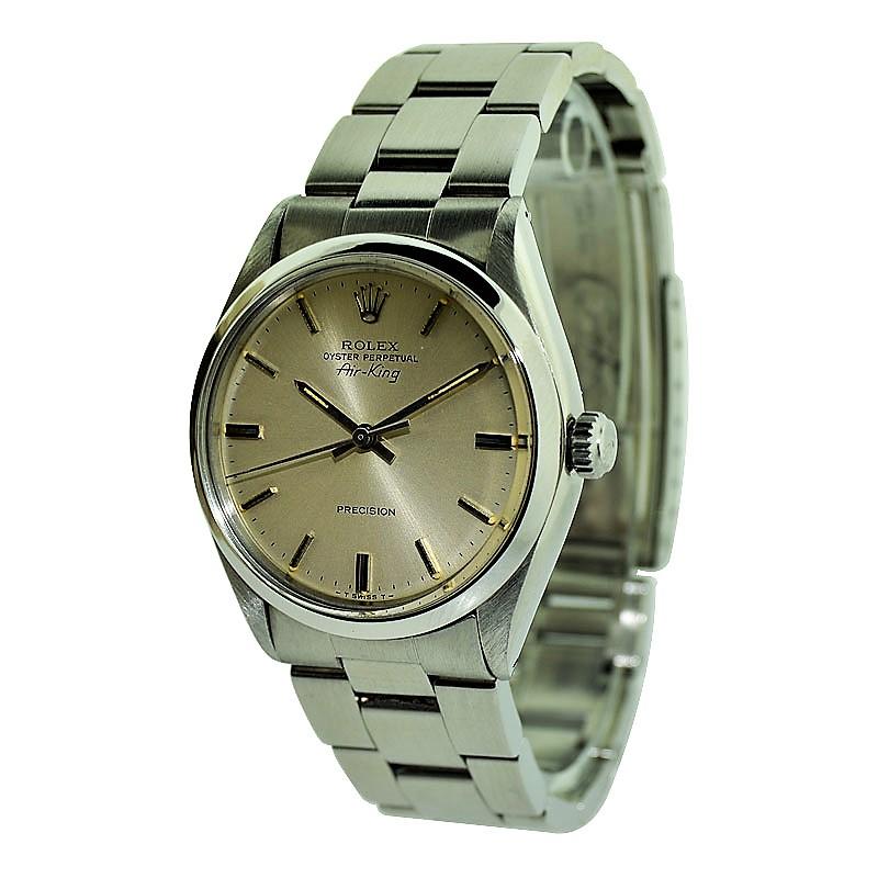 Rolex Steel Oyster Perpetual Classic Air King from 1978 or 79 For Sale 1