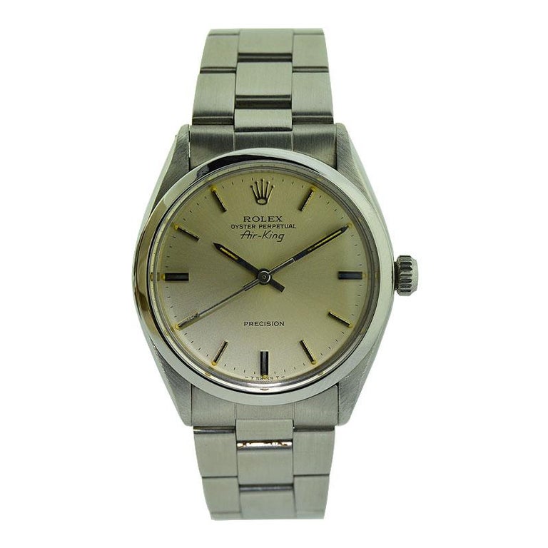 stang Effektivt Udtale Rolex Steel Oyster Perpetual Classic Air King from 1979 or 1980 For Sale at  1stDibs