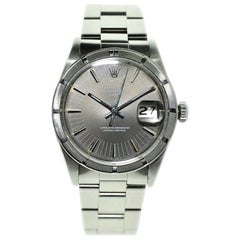 Rolex Montre Oyster Perpetual en acier avec index de date et cadran rare, c. 1970