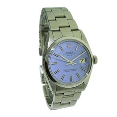 Rolex Stahl Oyster Perpetual Date Lavendel Zifferblatt, ca. 1970er Jahre