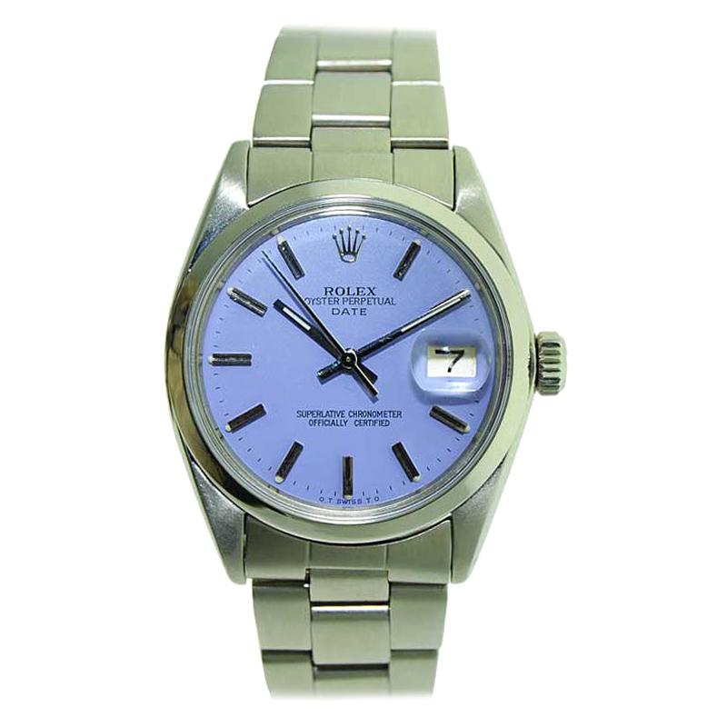 Rolex Steel Oyster Perpetual Date Lavendar Dial, circa 1970s