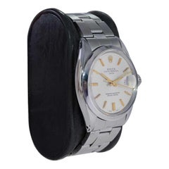Rolex Stahl Oyster Perpetual Date Original Zifferblatt mit vergoldeten Markierungen 60er / 70er Jahre