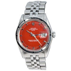 Rolex Steel Oyster Perpetual Date Ref 1500 Custom Red Dial, 1978