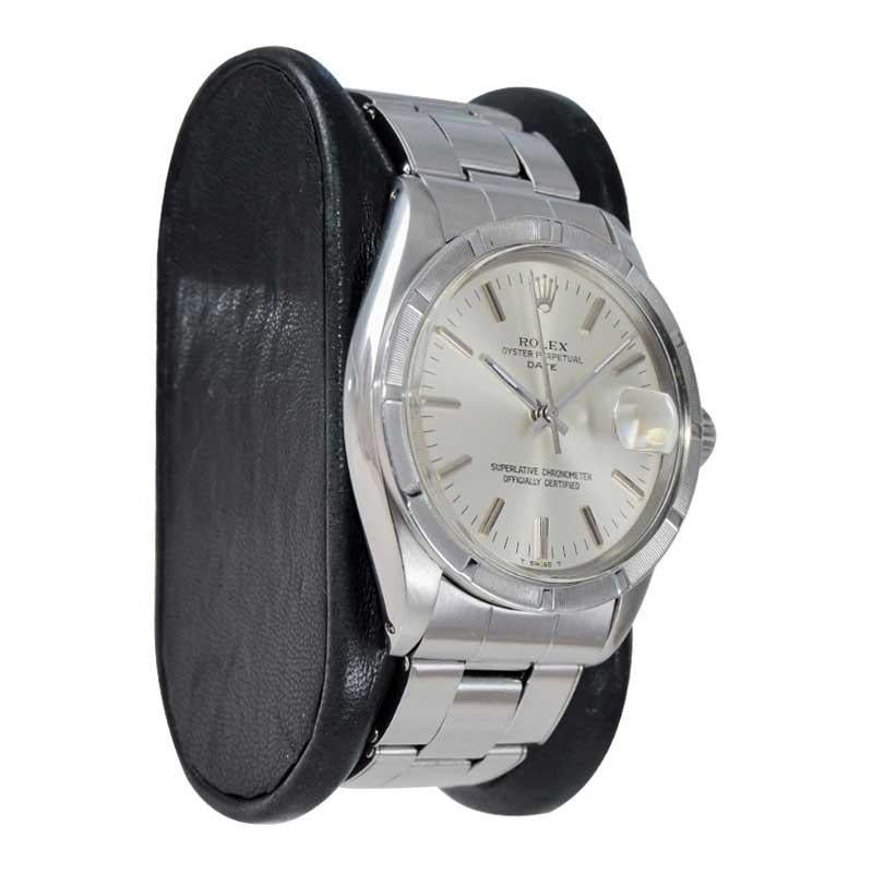 FACTORY / HOUSE: Rolex Watch Company
STYLE / REFERENCE: Oyster Perpetual Date / Reference 1501
METAL / MATERIAL: Stainless Steel
CIRCA / YEAR: 1973 / 74
DIMENSIONS / SIZE: Length 42mm x Diameter 35mm
MOVEMENT / CALIBER: Perpetual Winding / 26 Jewels