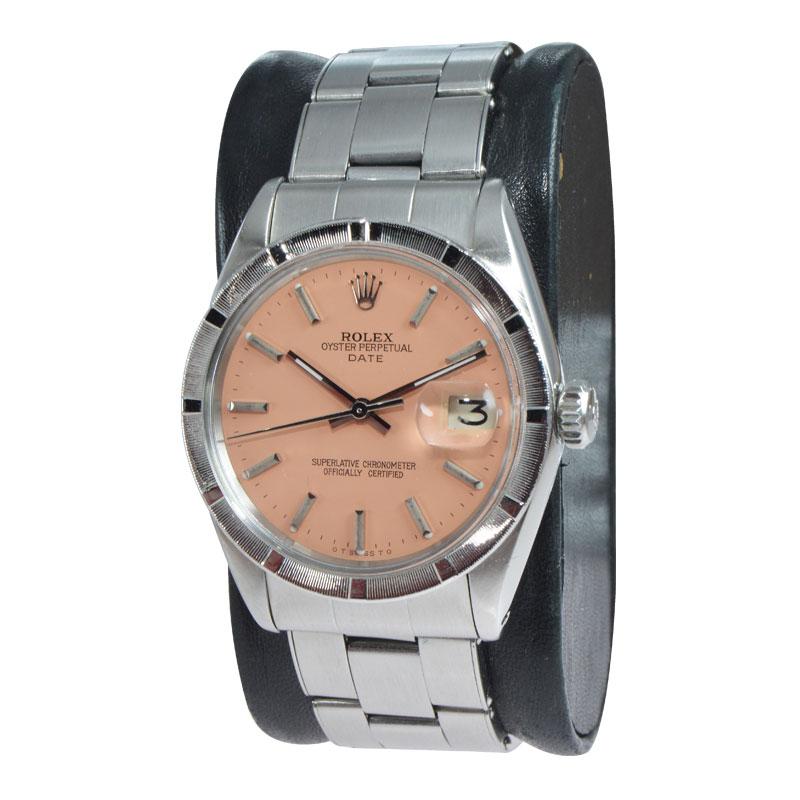 FACTORY / HOUSE: Rolex Watch Company
STYLE / REFERENCE: Oyster Perpetual Date / Reference 1501
METAL / MATERIAL: Stainless Steel
CIRCA / YEAR: Mid 1960's
DIMENSIONS / SIZE: Length 42mm x Diameter 35mm
MOVEMENT / CALIBER: Perpetual Winding / 26