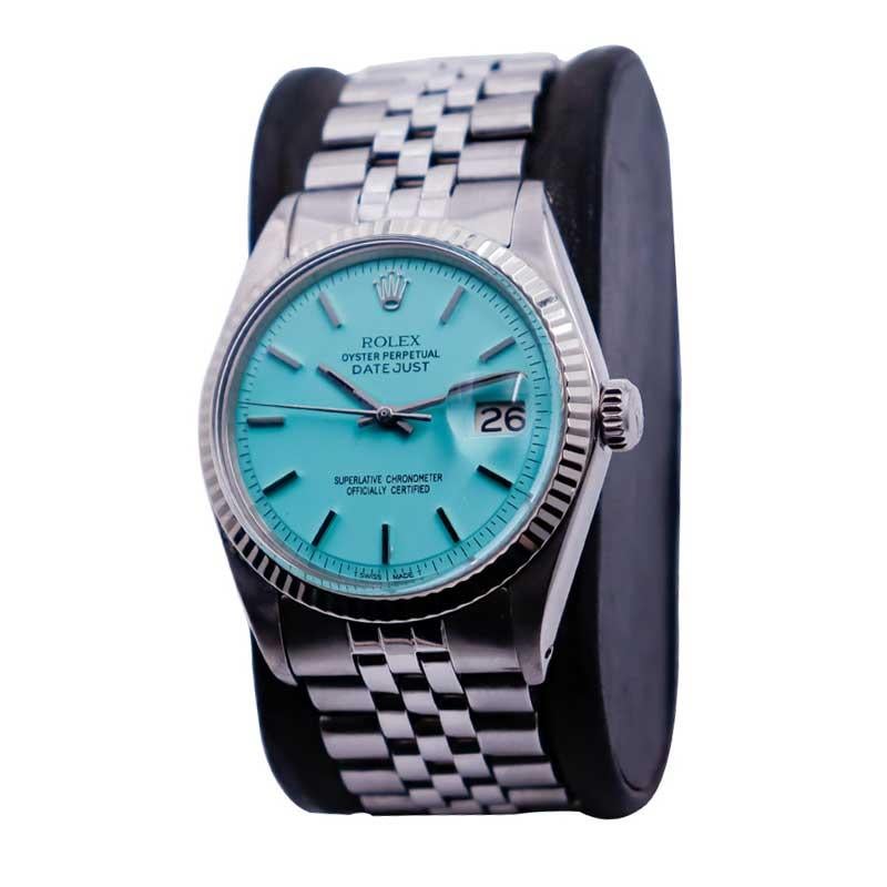 FACTORY / HOUSE: Rolex Watch Company
STYLE / REFERENCE: Datejust / Reference 1601
METAL / MATERIAL: Stainless Steel
CIRCA / YEAR: 1970's
DIMENSIONS / SIZE:  Length 43mm X Diameter 35mm
MOVEMENT / CALIBER: Perpetual Winding / 26 Jewels / Caliber