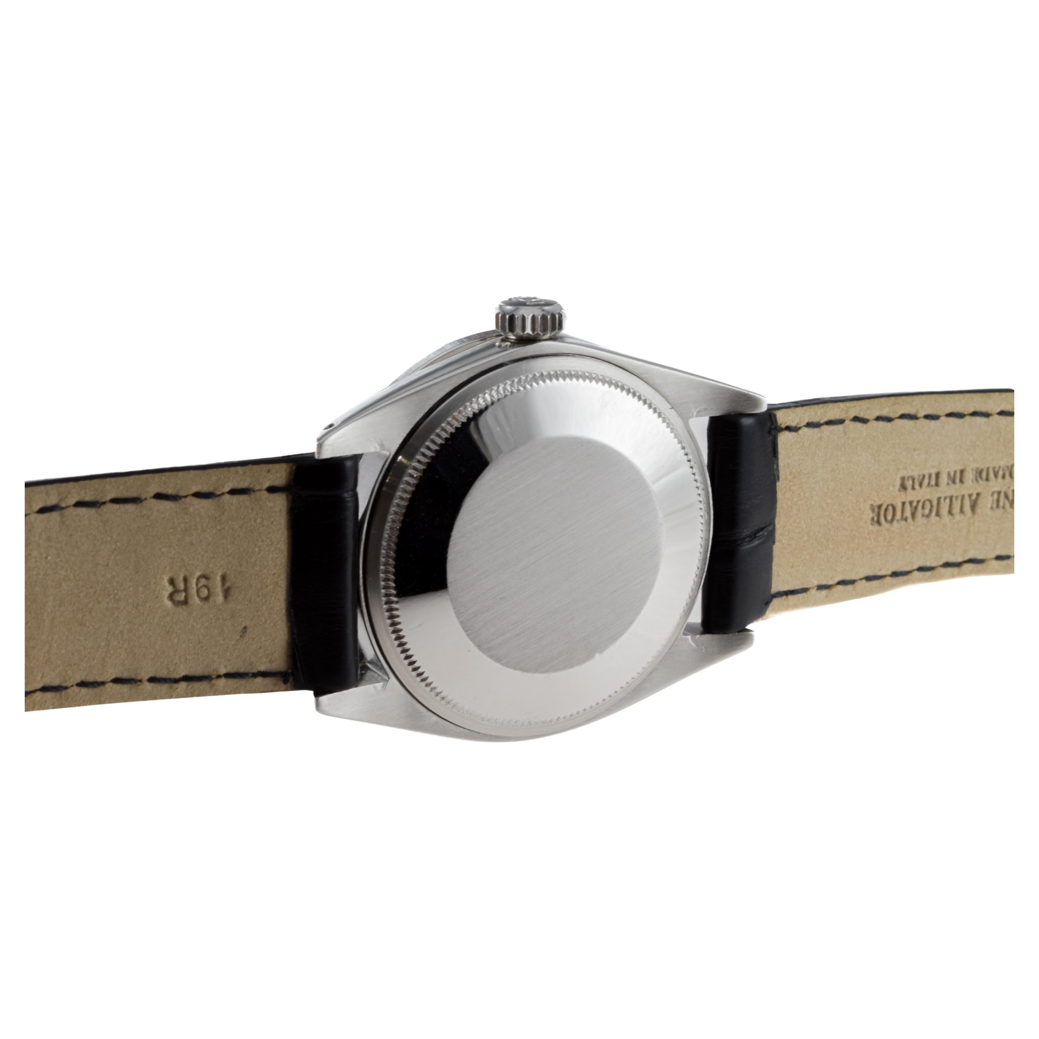 Rolex Steel Oyster Perpetual Date With Custom Mother of Pearl Dial and Bezel For Sale 9