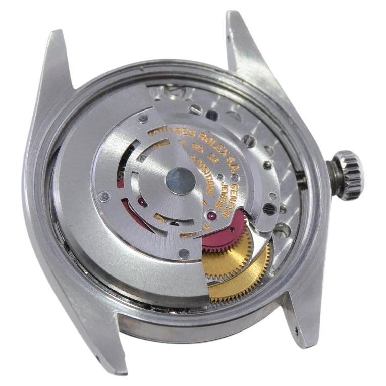 Rolex Steel Oyster Perpetual Date with Custom Orange Dial & Custom Diamond Bezel For Sale 6
