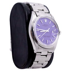 Rolex Steel Oyster Perpetual Date with Custom Purple Dial, 1970's