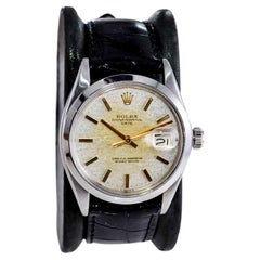 Rolex Steel Oyster Perpetual Date with Exceptional Factory Patinated Dial 1970's