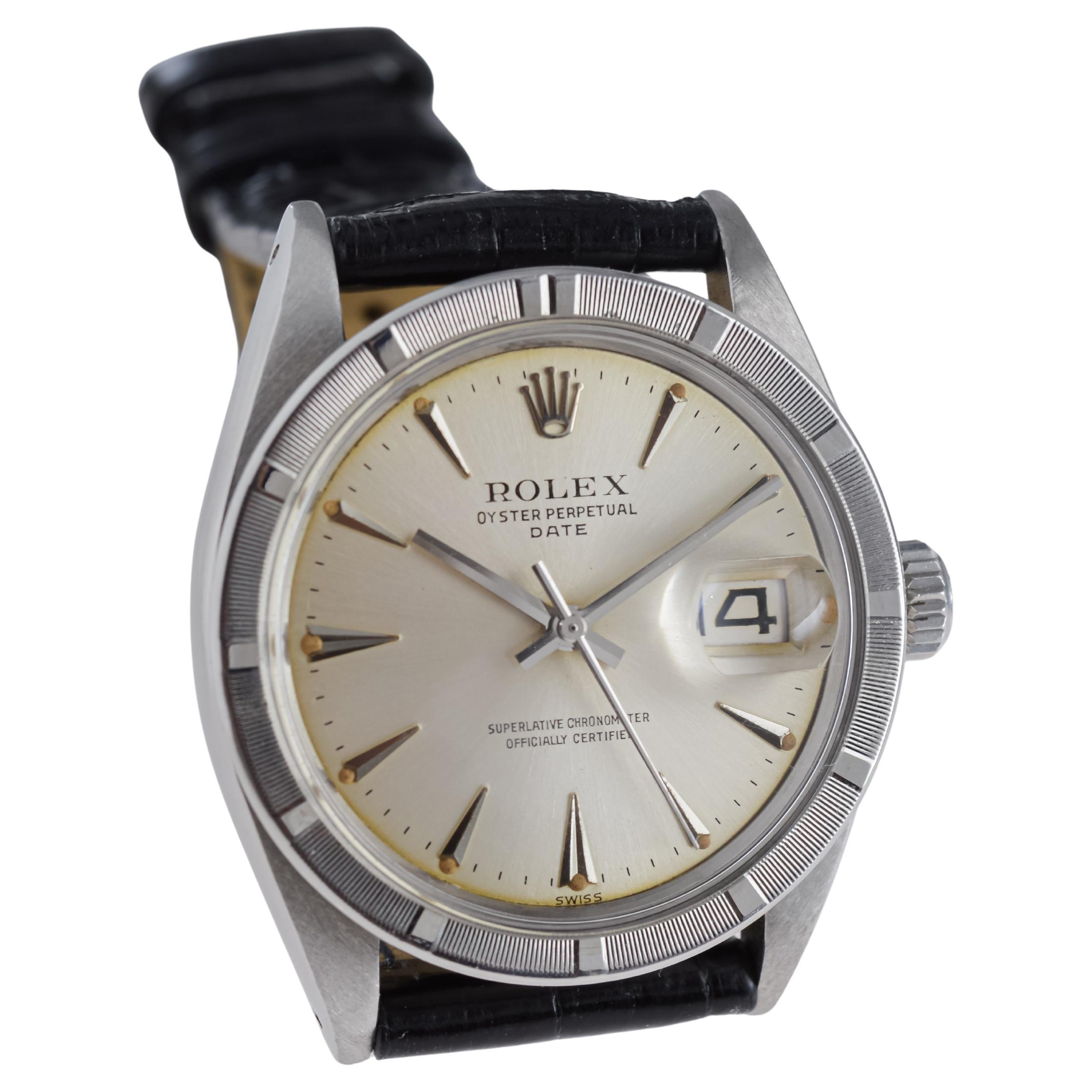 Rolex Oyster Perpetual Date de acero con esfera original de fábrica de 1960 5