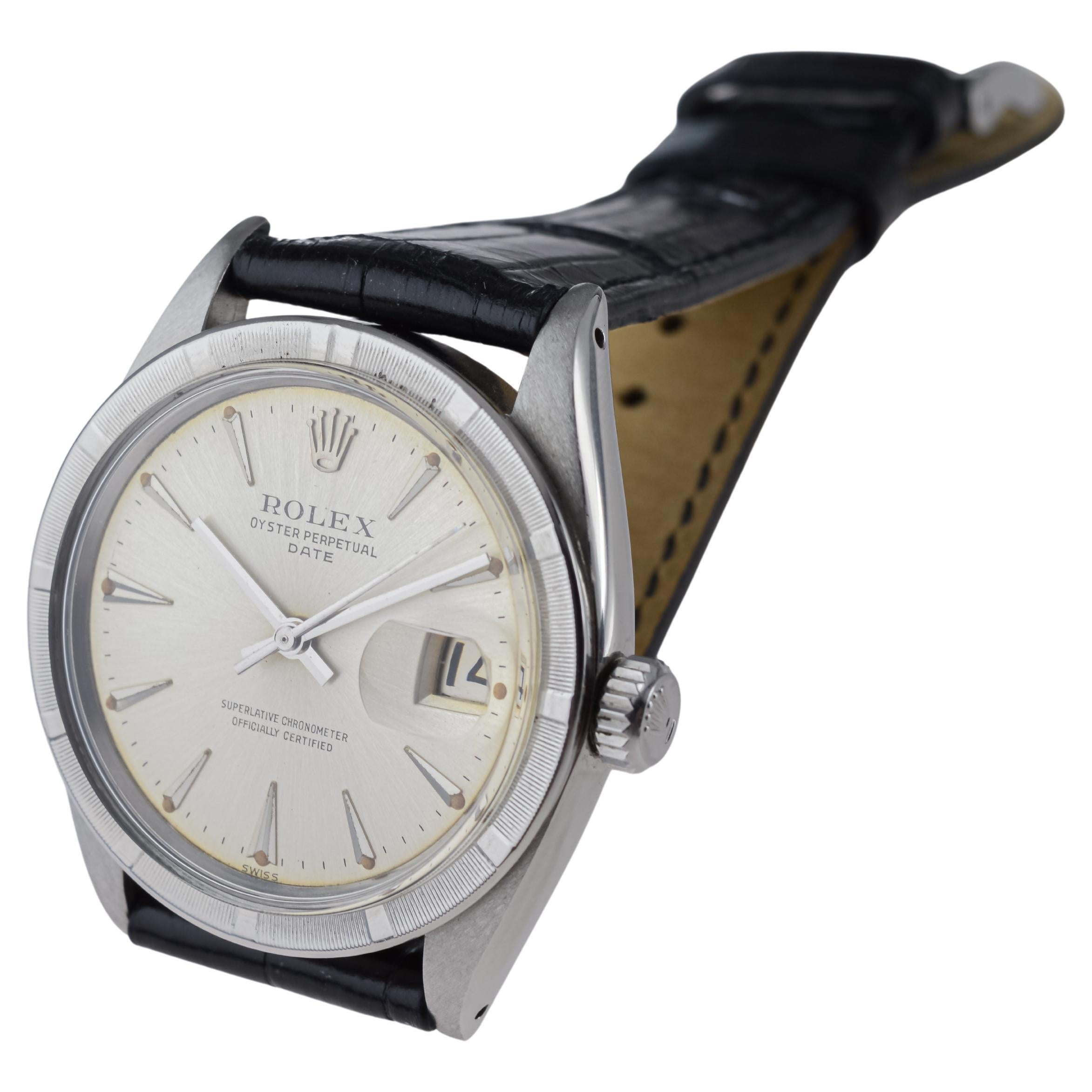 Rolex Oyster Perpetual Date de acero con esfera original de fábrica de 1960 8