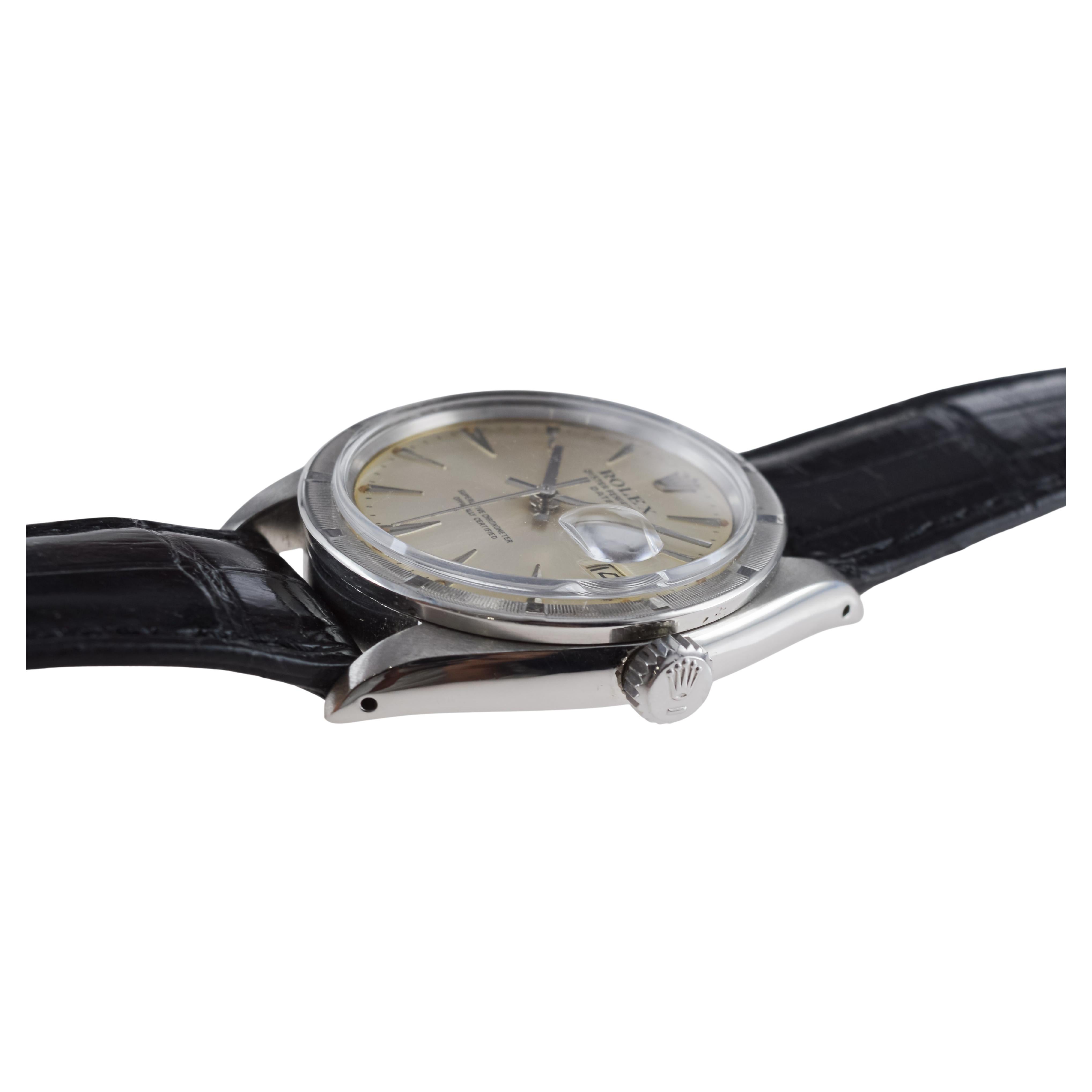 Rolex Oyster Perpetual Date de acero con esfera original de fábrica de 1960 9