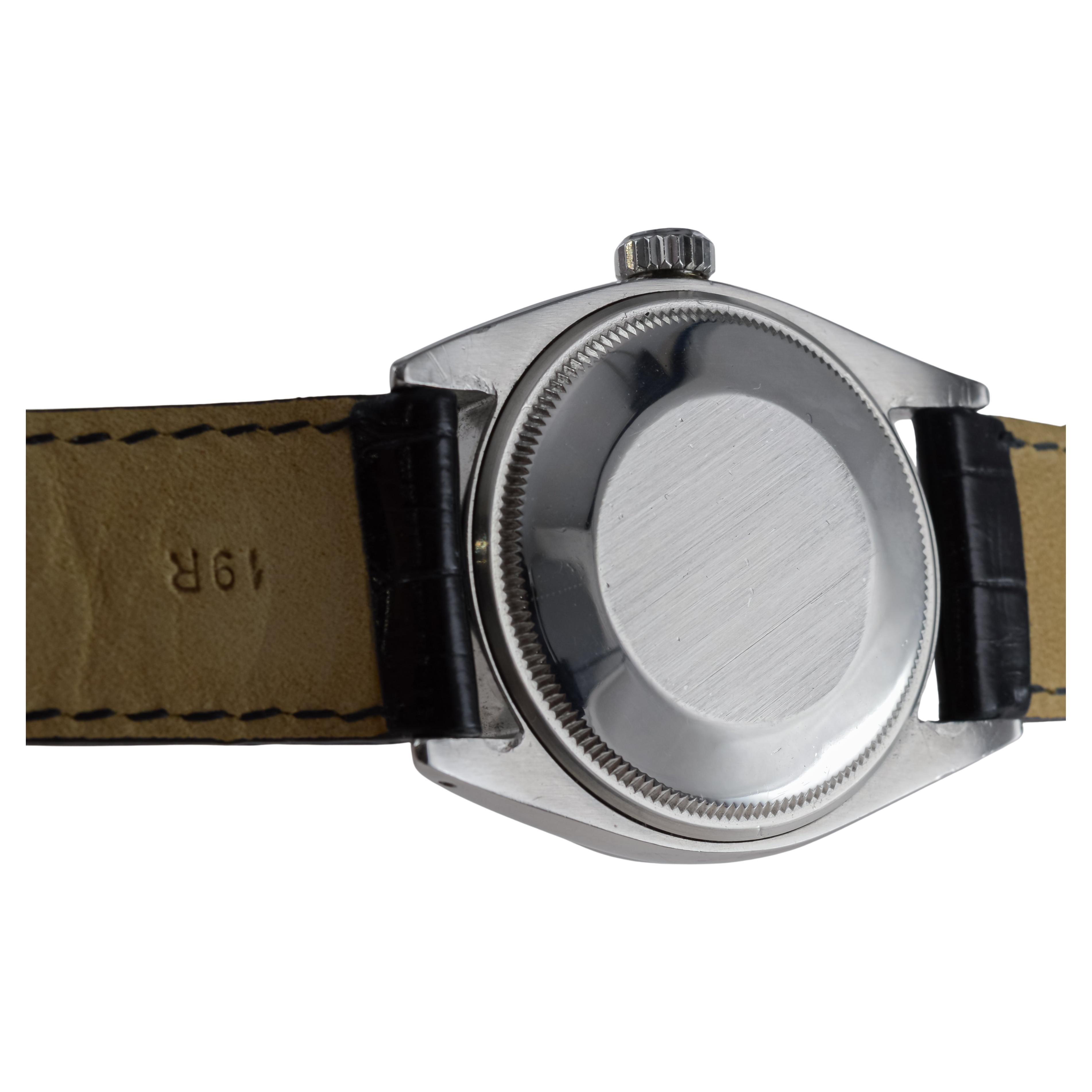 Rolex Oyster Perpetual Date de acero con esfera original de fábrica de 1960 10