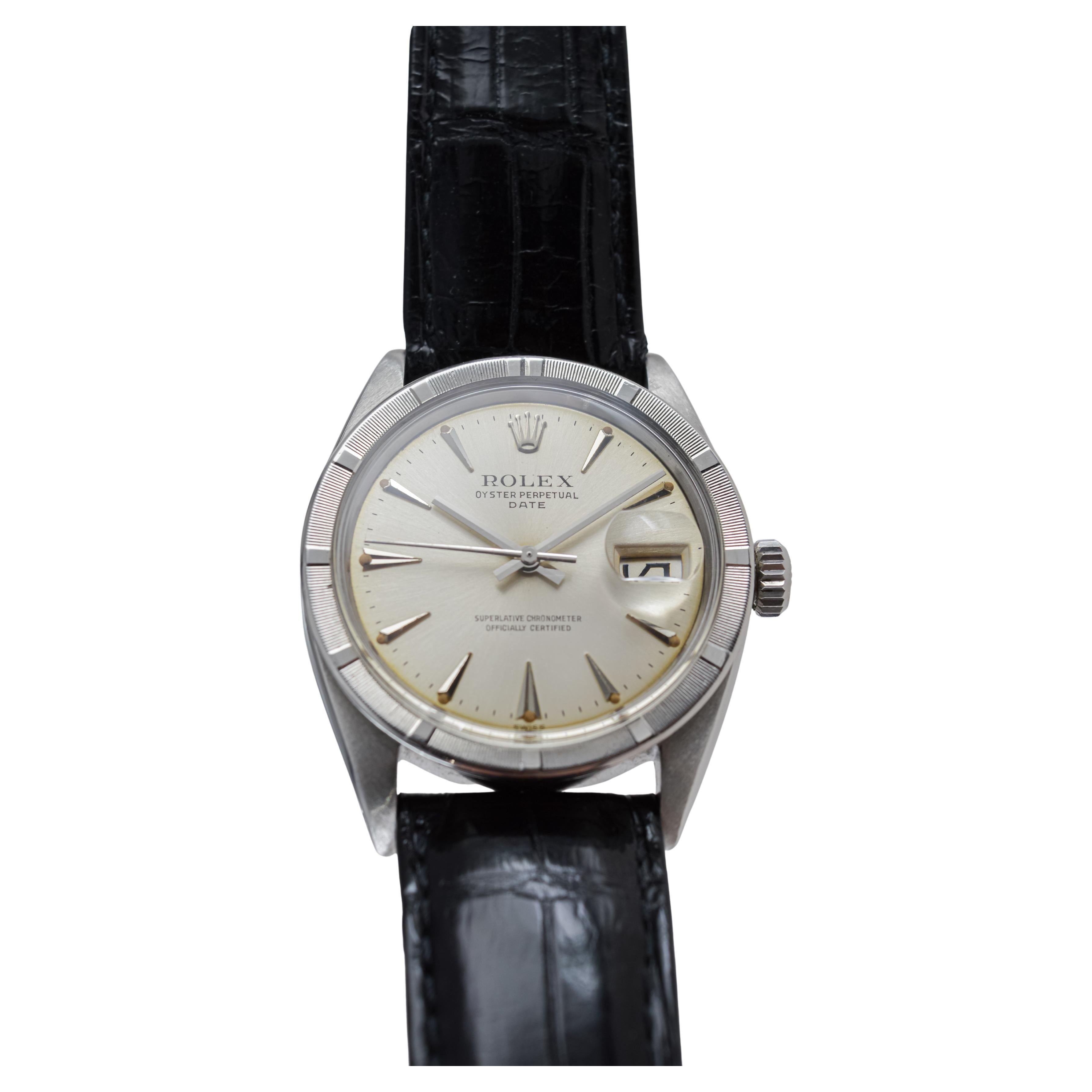 Rolex Oyster Perpetual Date de acero con esfera original de fábrica de 1960 3