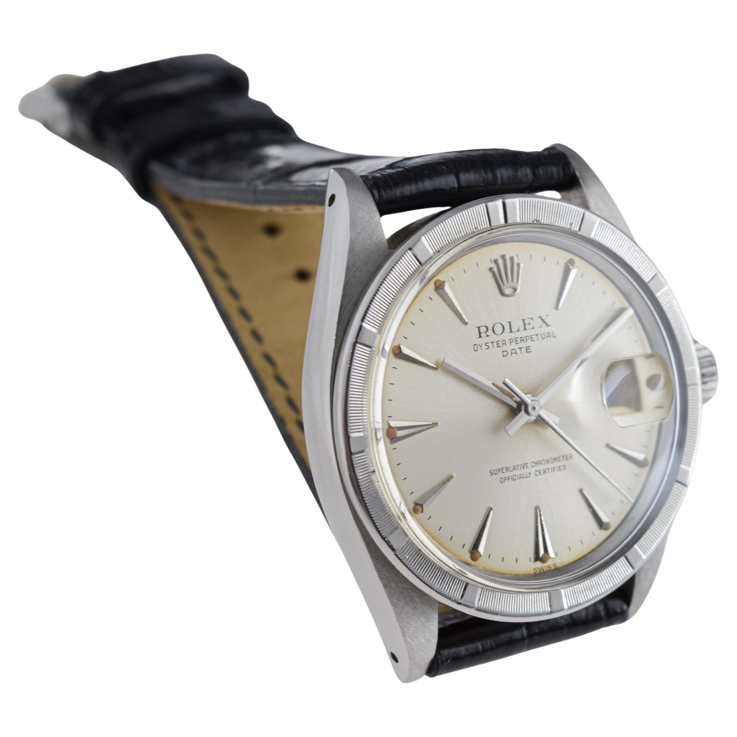 Rolex Oyster Perpetual Date de acero con esfera original de fábrica de 1960 4