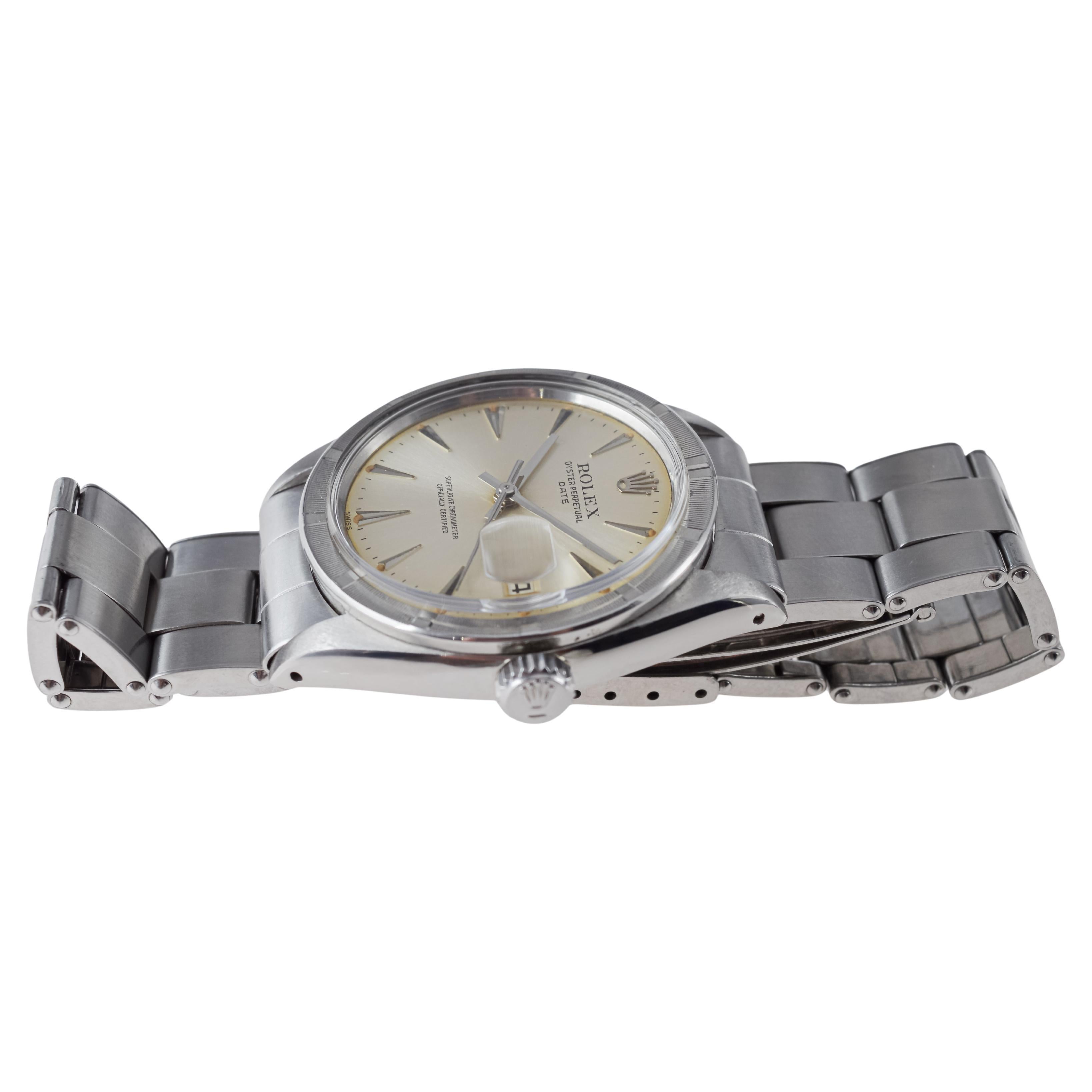 Rolex Steel Oyster Perpetual Date with Factory Original Dial From 1962 5