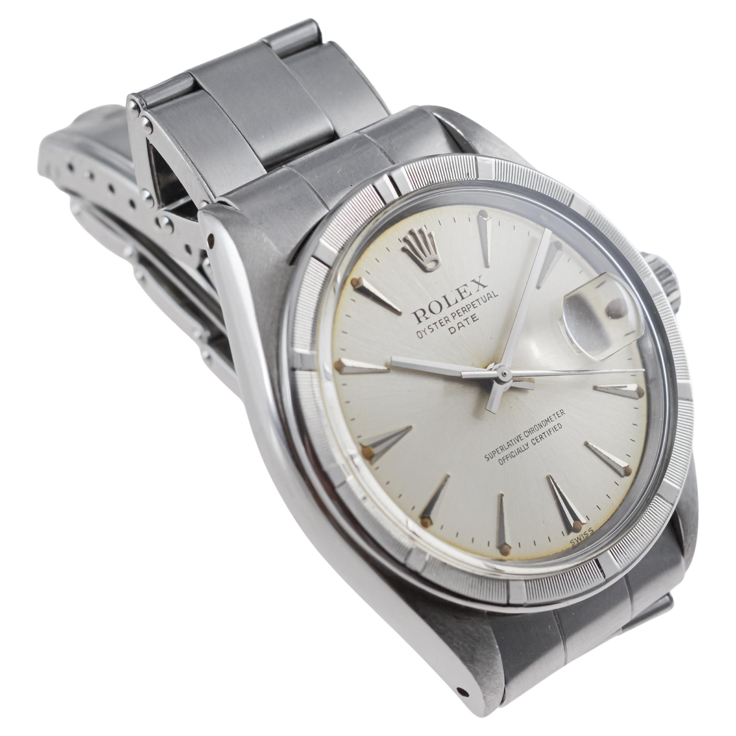 Rolex Steel Oyster Perpetual Date with Factory Original Dial From 1962 1