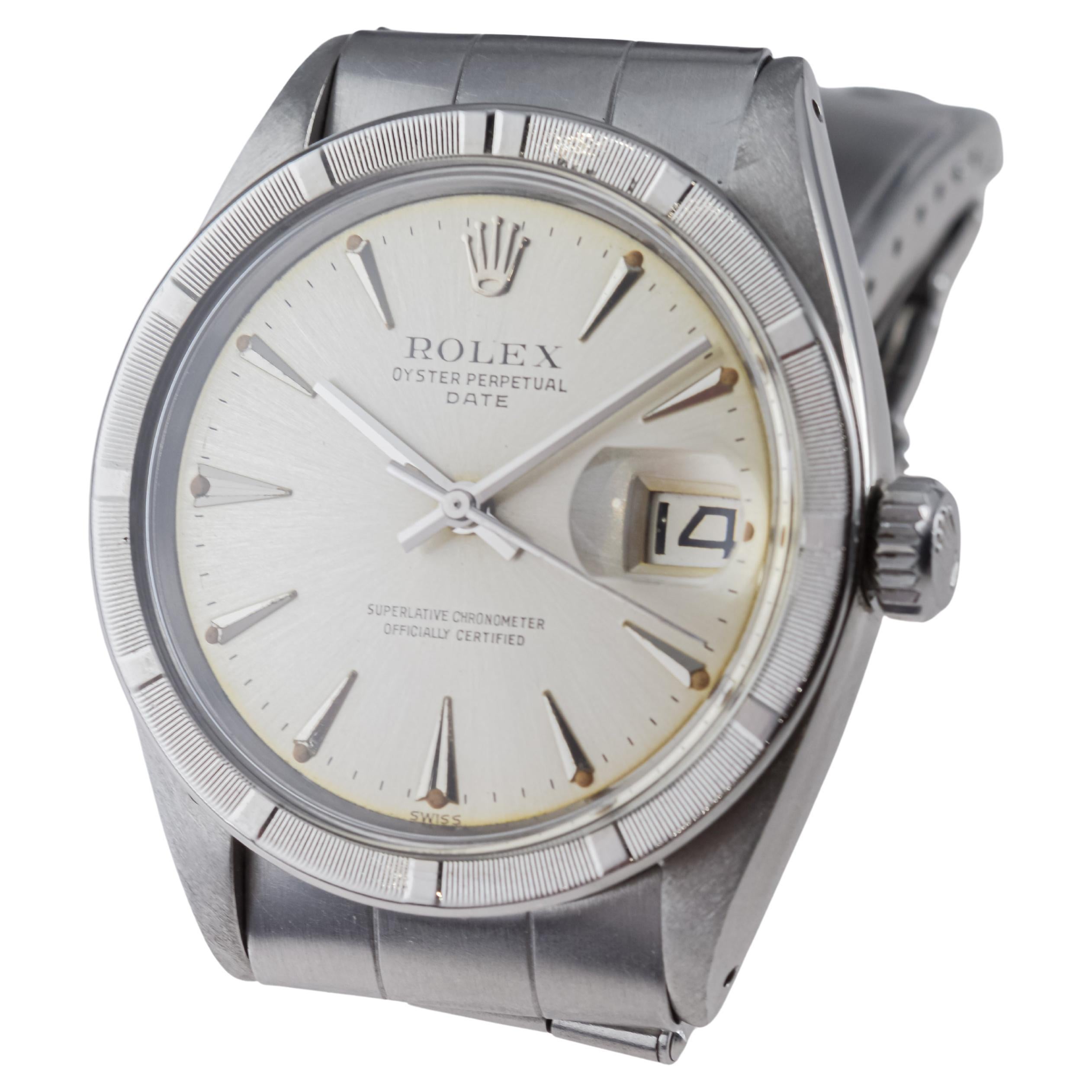 Rolex Steel Oyster Perpetual Date with Factory Original Dial From 1962 3